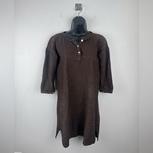 Fog Linen Work Women Brown Mini Dress One Size